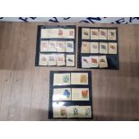 19 KENSITAS SILK FLOWERS AND FLAGS CIGARETTE CARDS IN GOOD CONDITION