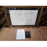 MICHAEL JACKSON INSCRIBED AND SIGNED PILLOWCASE FROM 31ST AUGUST 1993 WHEN HE STAYED AT THE