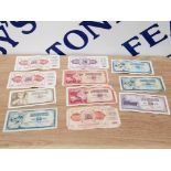 ELEVEN VINTAGE YUGOSLAVIAN BANK NOTES