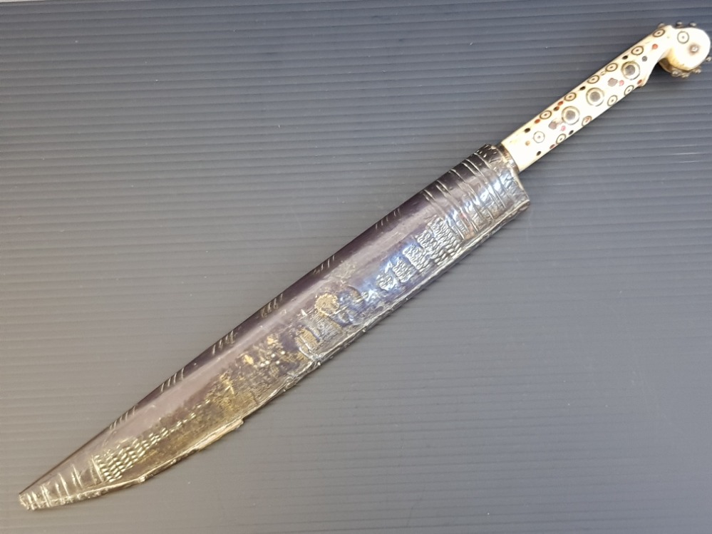 NICELY DECORATED RUSSIAN KNIFE WITH SHEATH - Image 4 of 5