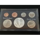 PROOF SET OF 7 NEW ZEALAND COINS DATED 1981INCLUDING 1 DOLLAR STERLING SILVER