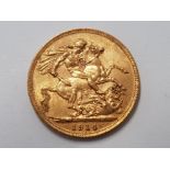 22CT YELLOW GOLD 1914 FULL SOVEREIGN COIN