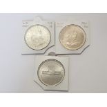 3 SOUTH AFRICAN SILVER COINS COMPRISING OF 1958 5 SHILLING COIN AND 1964 50CENTS