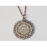 1939 THREEPENCE COIN MOUNTED IN SILVER WITH CHAIN 6.2G