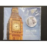 UK ROYAL MINT 2015 BIG BEN 100 POUND SILVER CREW COIN, STILL SEALED