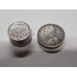 INDIAN SILVER COIN 1929/1936 HALF RUPEE TRINKET AND A 1888 ONE RUPEE/TRENCH ART FULL SILVER