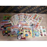 A VERY LARGE QUANTITY OF VINTAGE BEANO MAGAZINES APPROXIMATELY 100 + COMICS IN TOTAL