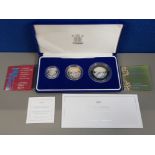 ROYAL MINT 2003 SILVER PROOF PIEDFORT 3 COIN COLLECTION COMPRISING OF 50P, £1,£2 COINS ALL WITH