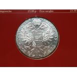 MARIA THERESA THALER 1780 X ON PRESENTATION CARD SILVER