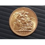 22CT GOLD 1966 FULL SOVEREIGN COIN