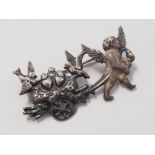 SILVER CHERUB BROOCH, 5.3G