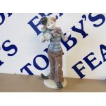 LARGE LLADRO FIGURE 5056 CLOWN WITH ALARM CLOCK