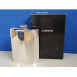 PEWTER WENTWORTH HIP FLASK, AS NEW IN ORIGINAL BOX