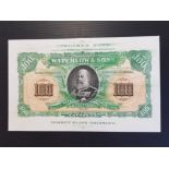BANK OF ENGLAND BRITISH WATERLOW AND SONS, SPECIMEN PROMOTIONAL NOTE, CONTROL VIGNETTE OF KING