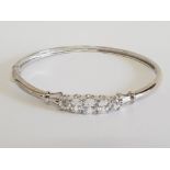 SILVER CUBIC ZIRCONIA BANGLE 13.8 G