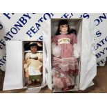 TWO ALBERNON DOLLS ONE NAMED ELLA 52CM HIGH AND THE OTHER 76CM HIGH