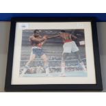 BOXING CHAMPION KEN NORTON SIGNED ACTION PHOTOGRAPH IN FRAME