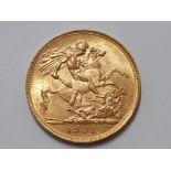 22CT YELLOW GOLD 1931 FULL SOVEREIGN COIN, STRUCK IN SOUTH AFRICA