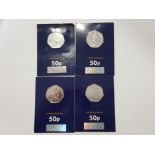 4 ROYAL MINT 2018-2020 UNCIRCULATED BEATRIX POTTER 50P COINS, COMPRISING 2018 FLOPSY BUNNY AND PETER