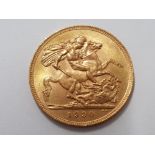 22CT YELLOW 1930 FULL SOVEREIGN COIN, STRUCK IN SOUTH AFRICA