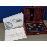 UK ROYAL MINT 1996 SILVER PROOF ANNIVERSARY SET OF 7 COINS IN ROYAL MINT CASE OF ISSUE WITH