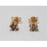 9CT YELLOW GOLD DIAMOND SOLITAIRE STUDS 0.9G GROSS