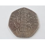 GENUINE ROYAL MINT 2009 50P COIN KEW GARDENS