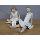 2 NAO BY LLADRO COLLECTIVE FIGURES INCLUDING BALLERINAS SITTING