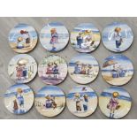 SET OF 12 ROYAL WORCESTER COLLECTORS PLATES FROM THE ONE GLORIOUS SUMMER COLLECTION, ALL DIFFERENT