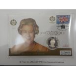 SILVER 2006 5 POUNDS COIN FROM GIBRALTAR, ON QUEENS 80TH FIRST DAY COVERS