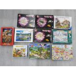10 JIGSAW PUZZLES INCLUDING WASGIJ DESTINY PUZZLE, GIBSONS AND RAVENSBURGER