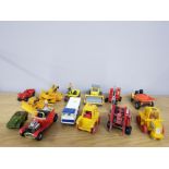 A MIXED LOT OF TOY CARS INCLUDING DINKY AND CORGI