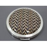 A NEW BOXED STRATTON V AND A DUAL MIRROR COMPACT WITH ART DECO CHEVRON PATTERN