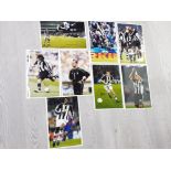 8 DIFFERENT SIGNED NEWCASTLE UNITED 8X12 INCH PHOTOGRAPHS OF GARY SPEED, SHAY GIVEN, LUA LUA,