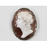 CAMEO BROOCH SET IN SILVER, 10G GROSS