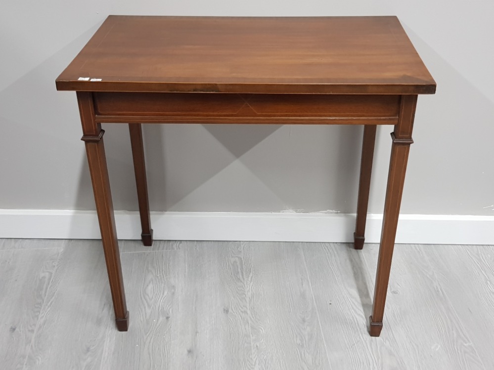 RECTANGULAR SHAPED INLAID MAHOGANY SIDE TABLE, 73 X 77 X 49CM