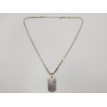 SILVER DOG TAG AND NECKLET
