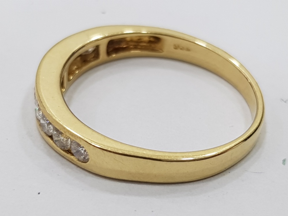 18CT YELLOW DIAMOND HALF ETERNITY RING, 2.8G SIZE M - Image 2 of 2