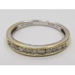 18CT WHITE GOLD DIAMOND HALF ETERNITY RING, APPROXIMATELY .25CT, 1.9G SIZE L
