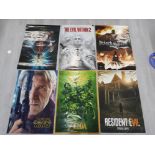 6 GAMING AND MOVIE POSTERS INCLUDES ZELDA, RESIDENT EVIL, STAR WARS ETC