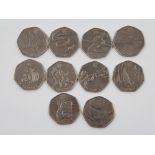 10 COLLECTABLE 50P COINS ALL DATED 2011, OLYMPIC GAMES, ALL DIFFERENT