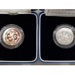 A 1999 AND 1994 UK SILVER PROOF .925 1 POUND COINS IN ORIGINAL PACKING AND CASE MINTAGE 25,000 C.O.A