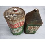 TWO VINTAGE CASTROL OIL CANS ONE 25L