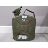 A 5L GREEN PAINTED JERRY CAN