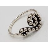 SILVER QUESTION MARK DESIGN RING, 2G SIZE L