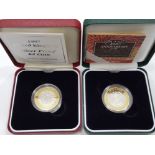 2 SILVER PROOF 2 POUND COINS INCLUDES 2005 400TH ANNIVERSARY OF THE GUNPOWDER PLOT AND ONE OTHER