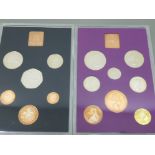 2 SETS OF COINS 1970 ROYAL MINT PROOF SET £SD X8 PRE DECIMAL IN ORIGINAL PACK AND 1971 ROYAL MINT