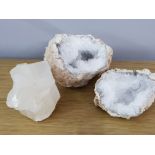 QUARTZ GEODE CRYSTAL SPECIMEN PLUS ONE OTHER