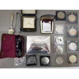 VARIOUS ITEMS INCLUDING COINS, RONSON LIGHTER WITH CASE, KERSHAW WIDE ANGLE BINOCULAR (MIRLO)
