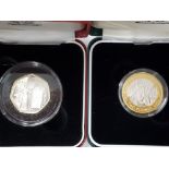 2 COINS 2003 DNA SILVER 2 POUND PROOF 925 SILVER PROOF MINTAGE 25,000 ORIGINAL PACKING AND CASE